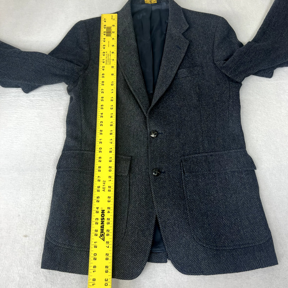 Imperial By Haggar Blazer Sport Coat Men’s 38 100% Wool Blue Herringbone USA - Picture 6 of 16